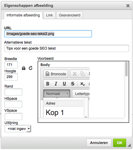 Optimaliseer afbeeldingen